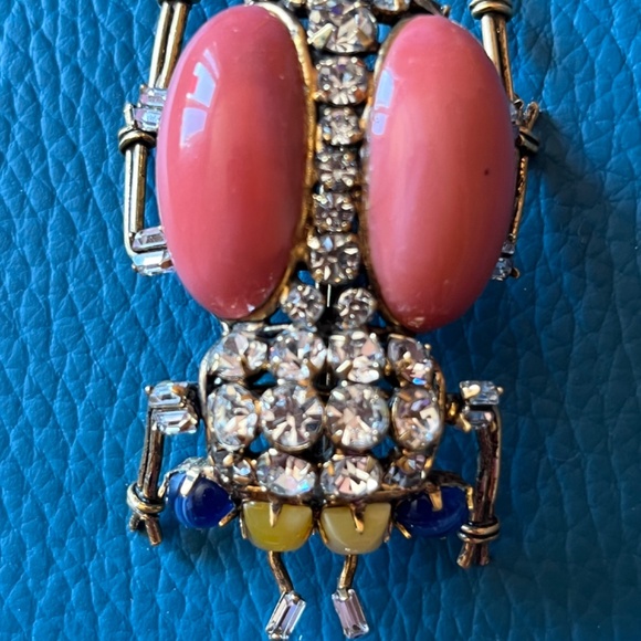 Vintage IRADJ MOINI Large Beetle Insect Bug Brooch Pin Costume Jewelry - Picture 8 of 11